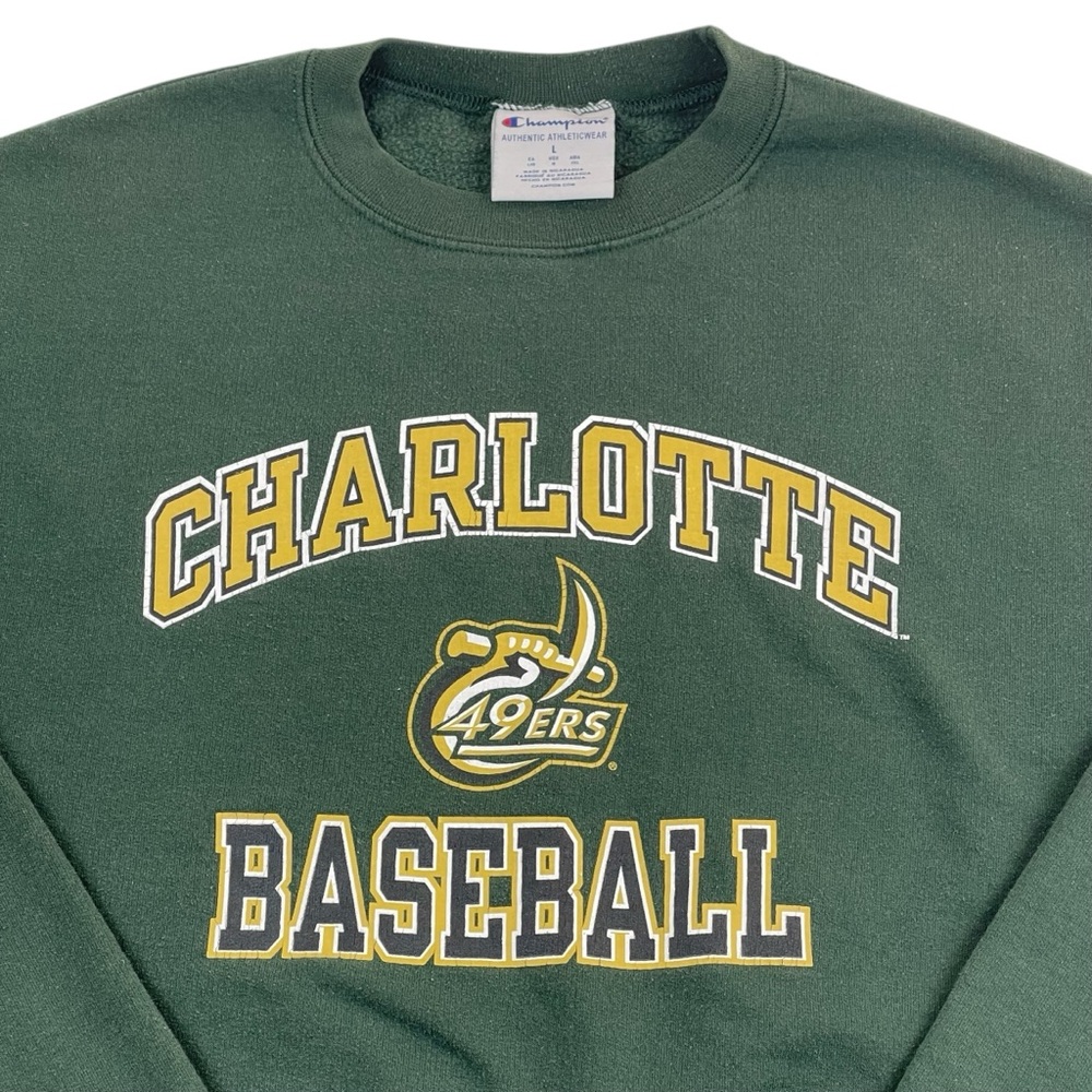 Champion UNCC Charlotte 49ers Baseball Sweatshirt Mens Large